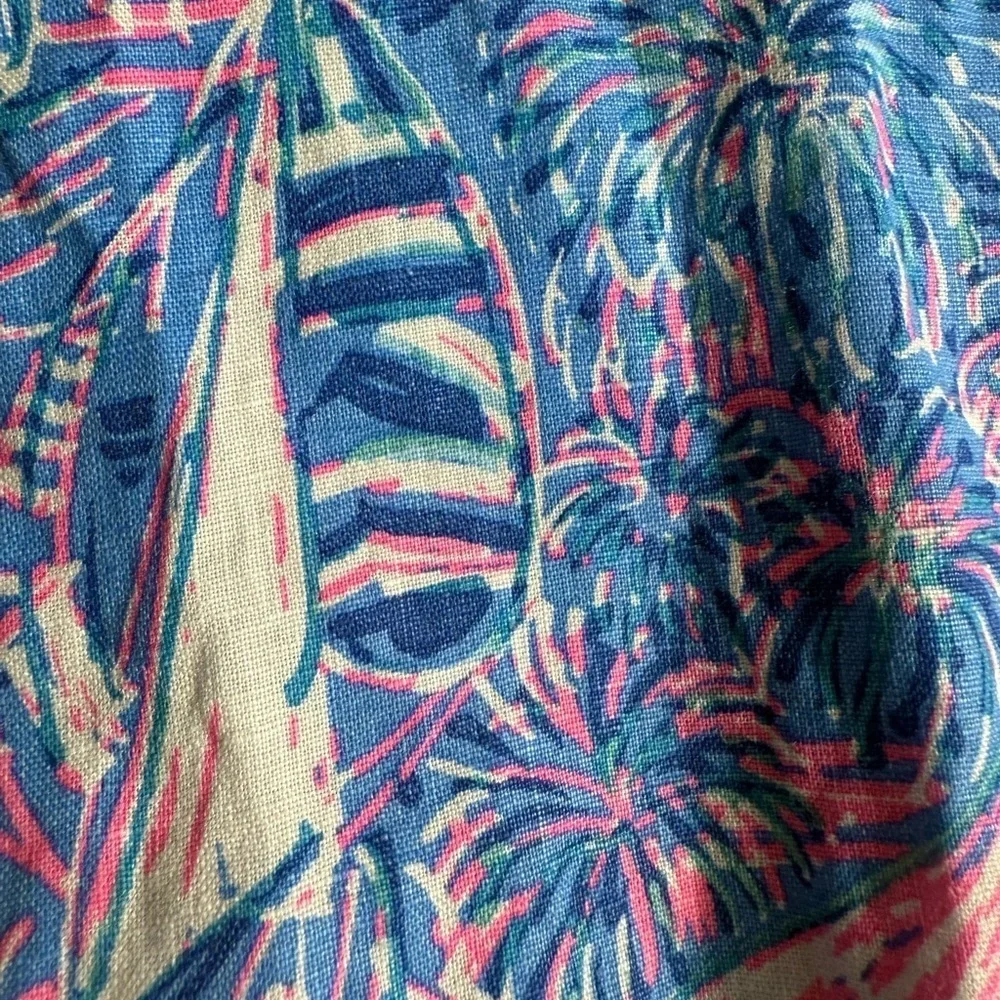 Lilly Pulitzer NWT Linen Sz 2 Keating Top Oca Blue Its a Sailabration 15